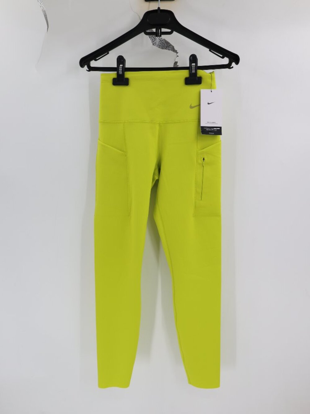 NWT Nike Go Legging Women Small Firm Support High Rise 7/8 Length Pockets Green